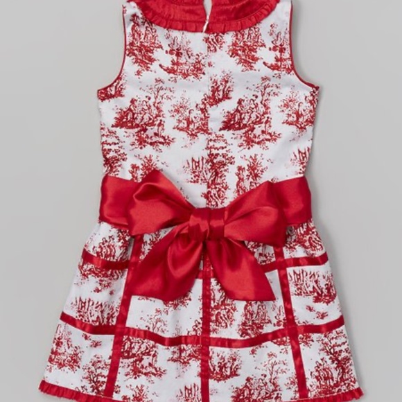 Trish Scully 3T Red Toile Dress - Picture 2 of 3